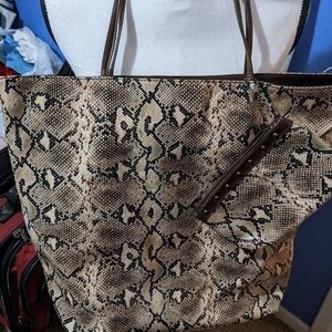DSW Brown Alligator print handbag